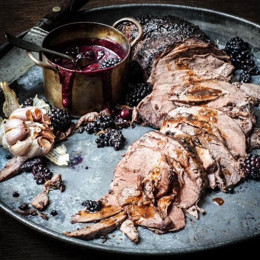 Blackened Spiced Venison Roast with Sour Berry Sauce