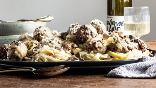 Wild Venison and Mushroom Meatballs in Porcini Cream Sauce