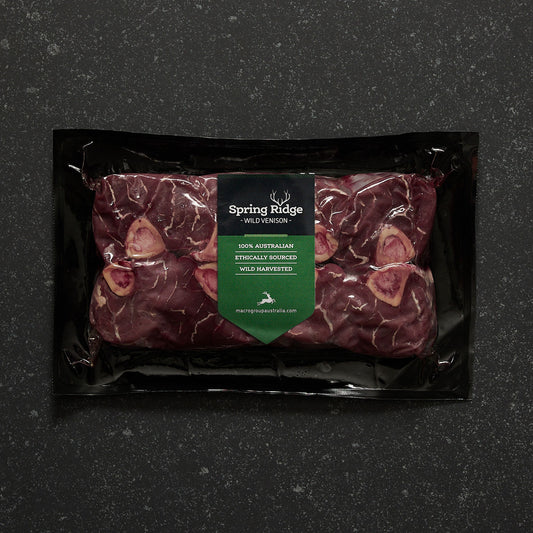 Pieces of venison Osso Bucco