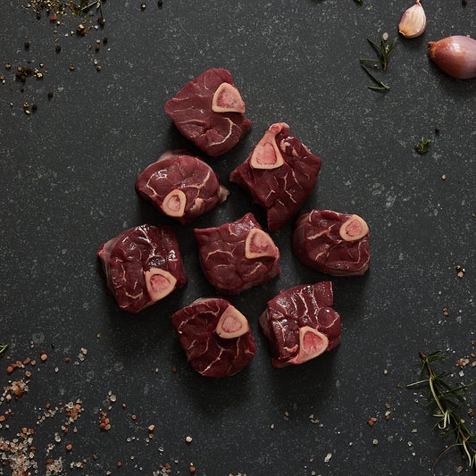 Pieces of venison Osso Bucco