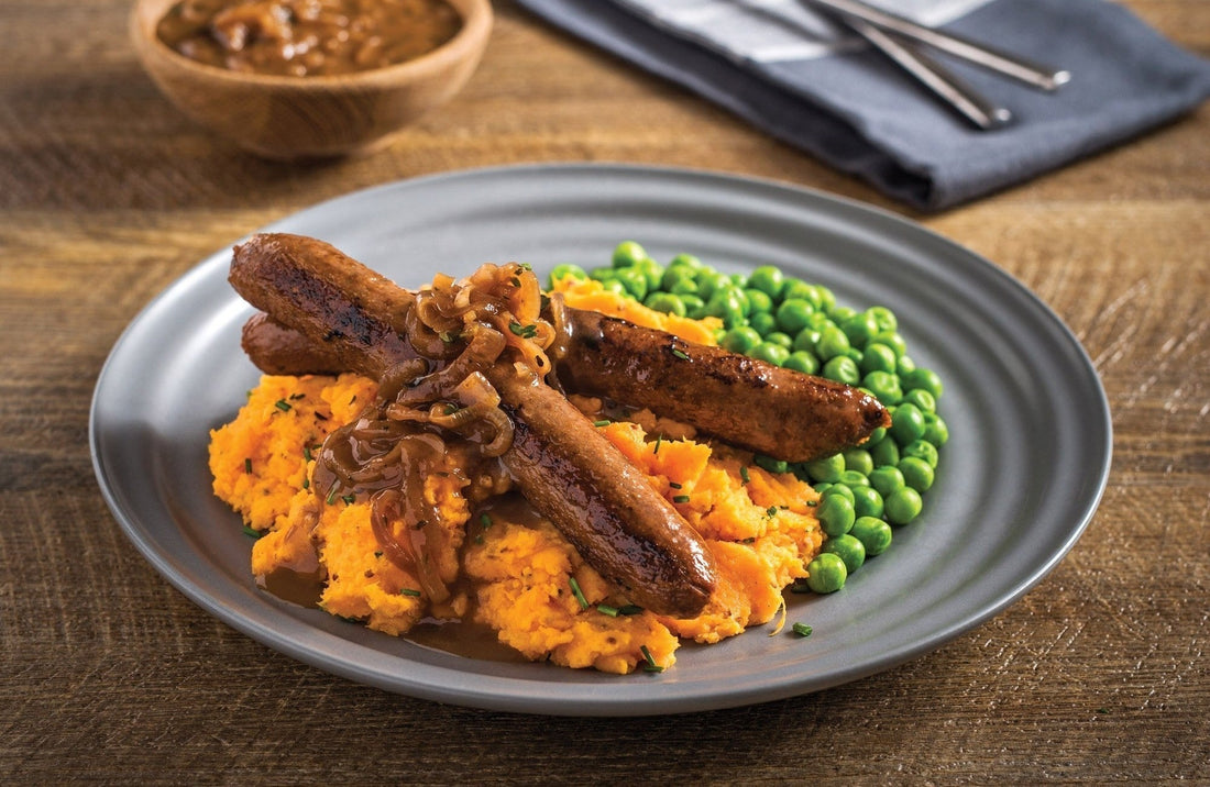 Wild Venison Sausages & Sweet Potato Mash