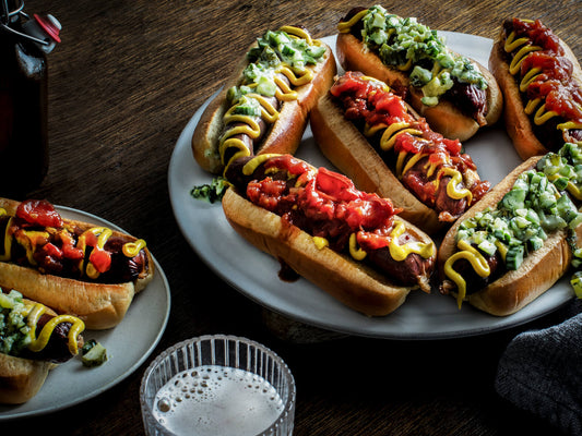 Kangaroo and Cheese Kransky Hot Dogs with Pickle Relish
