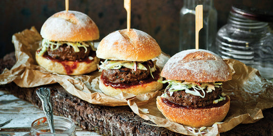 Kangaroo Burger with Apple & Cabbage Slaw