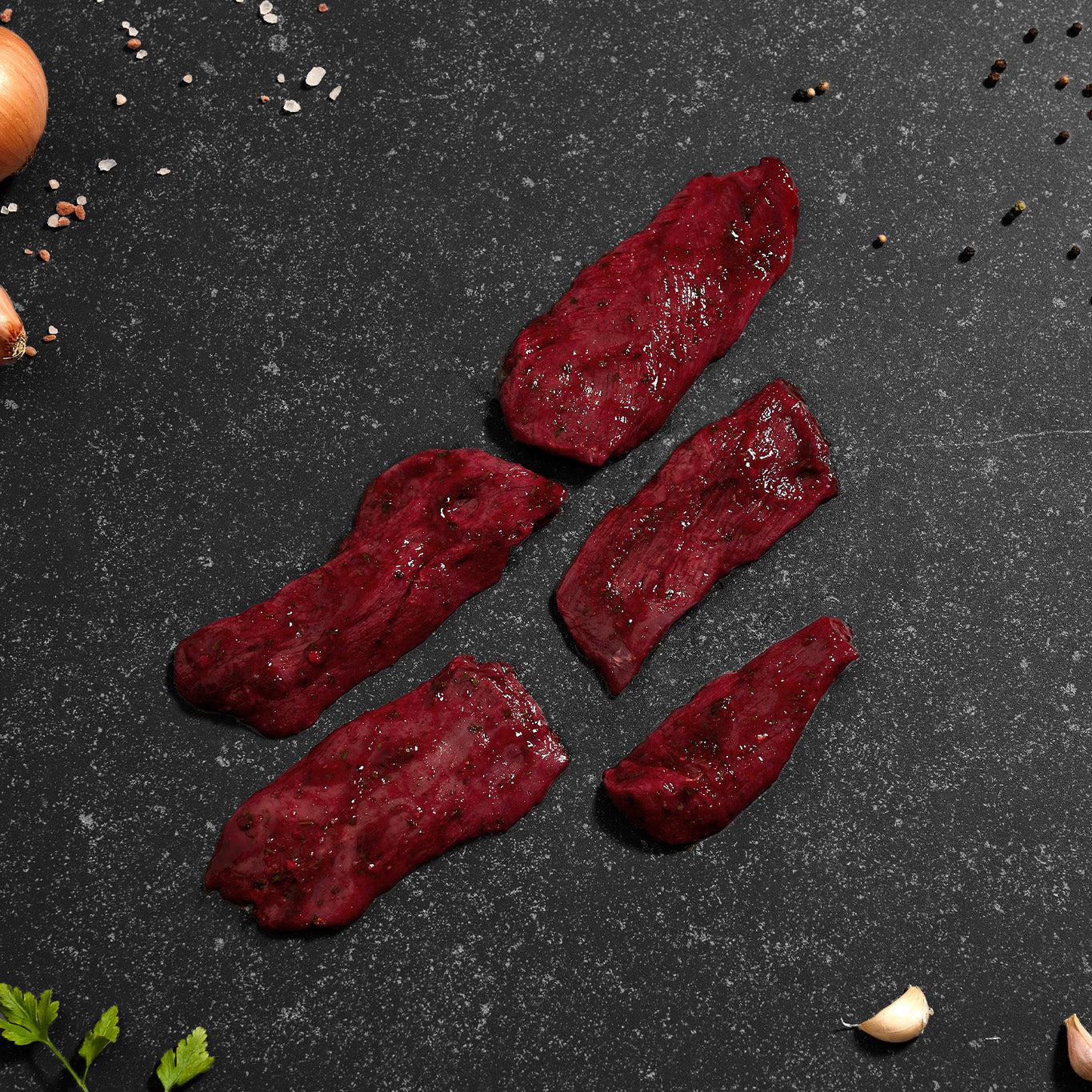 String Red Meat Spring Ridge Wild Venison Red Wine and Garlic Steak | Australian Meats
