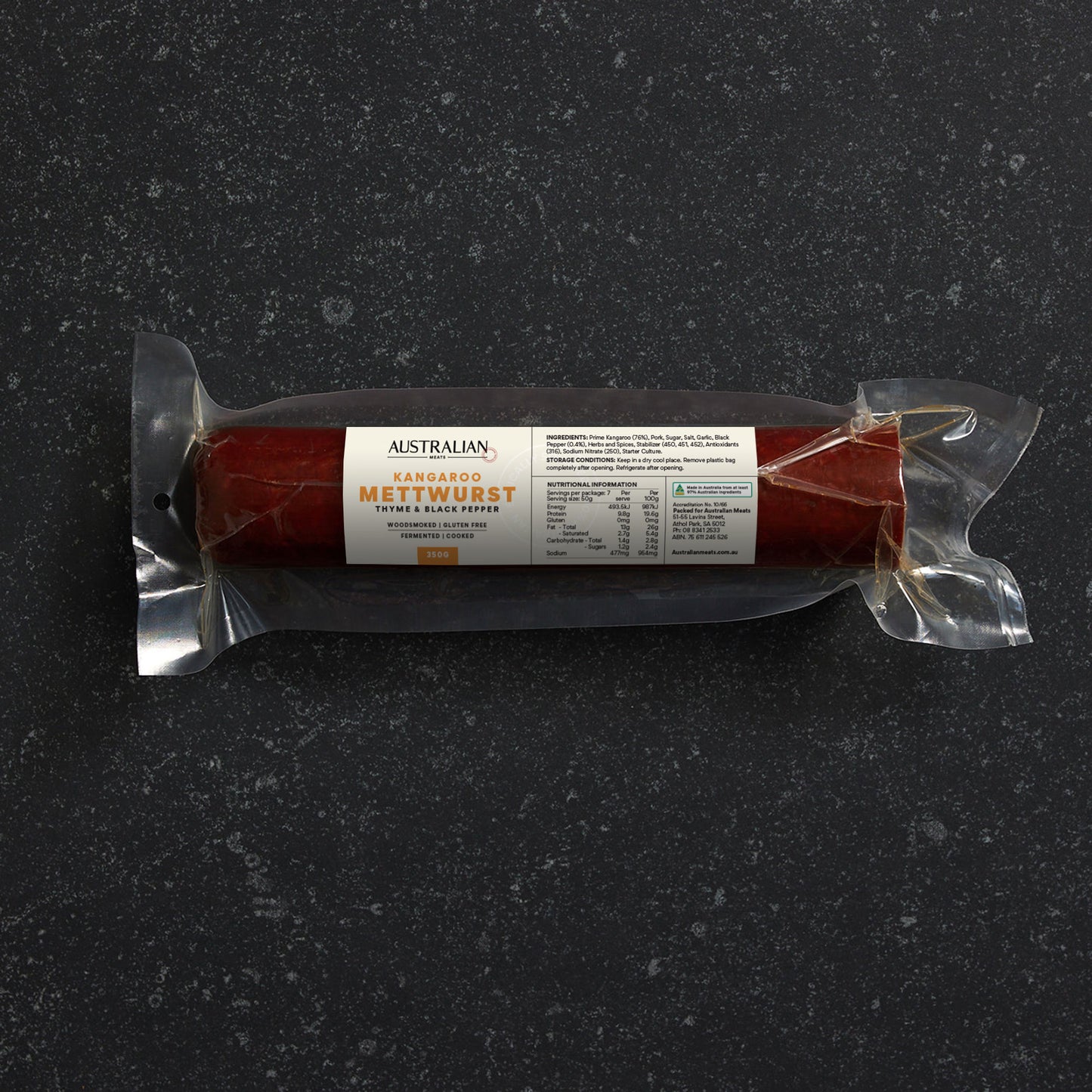 Paroo Kangaroo, Thyme & Black Pepper Mettwurst