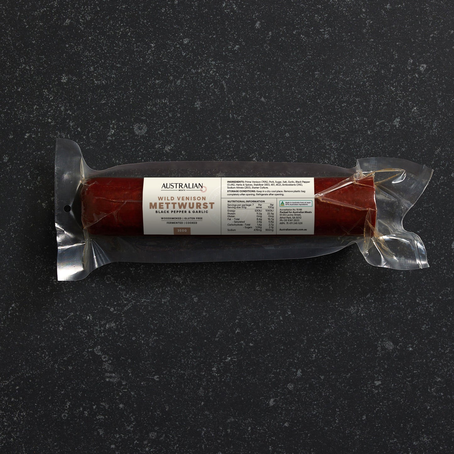 Spring Ridge Black Pepper & Garlic Venison Mettwurst