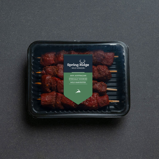 Wild Venison Souvlaki Skewers